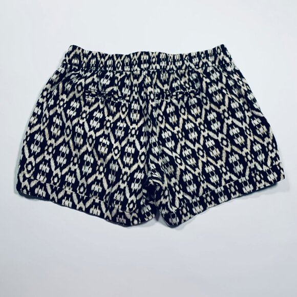 Old Navy Black Neutral Ikat Print Linen Blend Pull On Shorts XS - Picture 5 of 5